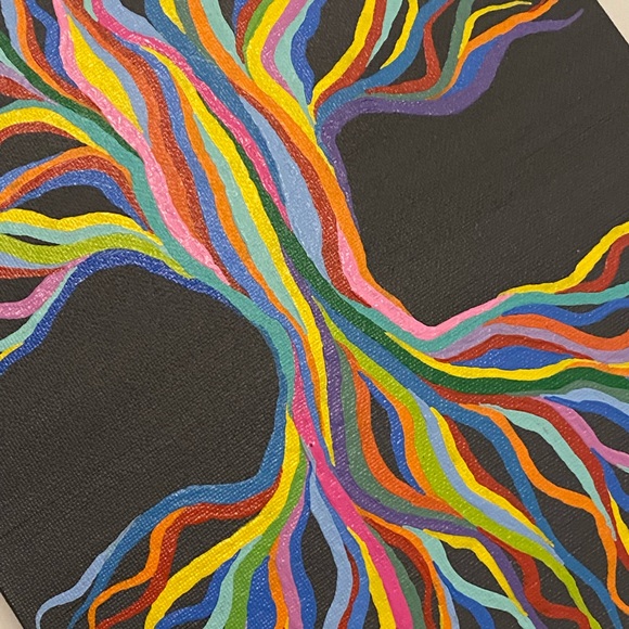 Tree of Life Painting - Hand Painted By Myself - Rainbow Tree 8x10 Inch Panel - Picture 9 of 12